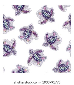 colorful sea turtle pattern design 