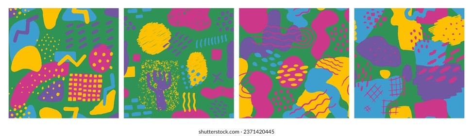 Textura De Forma Artística Sin Sangre Y Colorida. Ligera Tendencia Repetida Isolación Textil, Papel De Techo Sin Marea. Silhouette de ornamento brillante con mano creativa