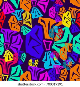 Colorful seamless abstract flowers pattern vector illustration