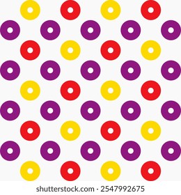 Colorful seamless abstract geometric background with circles. Modern minimalist vector pattern with circular grid, polka dot, lattice, mesh or net. Simple background texture for print.