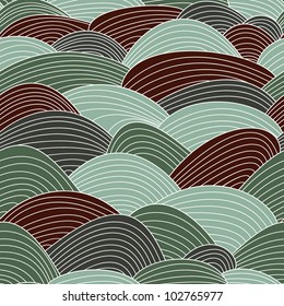 colorful seamless abstract hand-drawn pattern, waves background