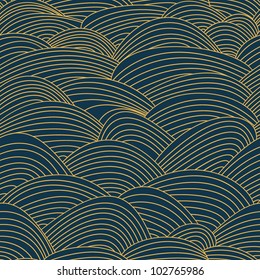 colorful seamless abstract hand-drawn pattern, waves background