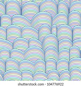 Colorful Seamless Abstract Hand-drawn Pattern, Waves Background (Children or Baby Color Wallpaper, Web Page)