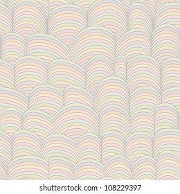 Colorful Seamless Abstract Hand-drawn Pattern, Waves Background (Children or Baby Soft Color Wallpaper, Web Page)