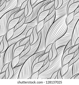 colorful seamless abstract hand-drawn pattern, waves background vintage