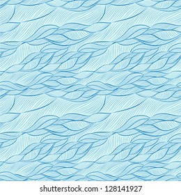 colorful seamless abstract hand-drawn pattern, waves background vintage