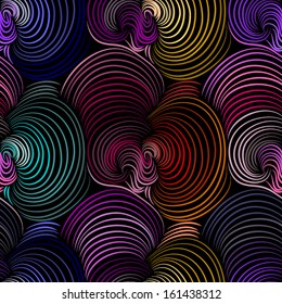 Colorful seamless abstract hand-drawn pattern with waves