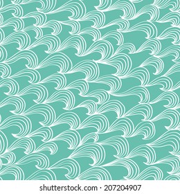 colorful seamless abstract hand-drawn pattern, waves background 