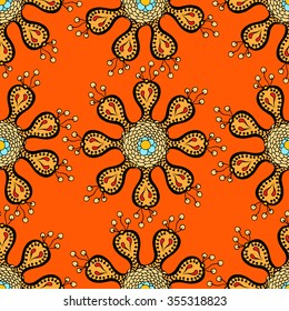 colorful seamless abstract hand-drawn pattern, waves background