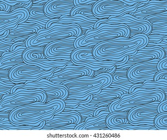 colorful seamless abstract hand-drawn pattern, waves background