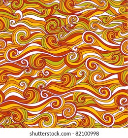 colorful seamless abstract hand-drawn pattern, waves background