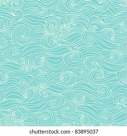 colorful seamless abstract hand-drawn pattern, waves background