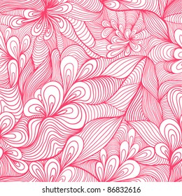 Colorful seamless abstract hand-drawn pattern, waves background.