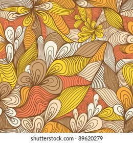colorful seamless abstract hand-drawn pattern, waves background