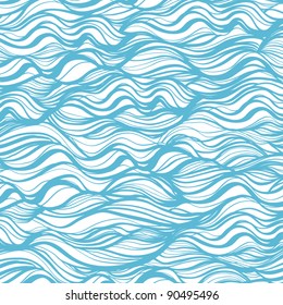 colorful seamless abstract hand-drawn pattern, waves background  vintage