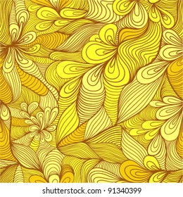 colorful seamless abstract hand-drawn pattern, waves background