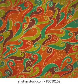 colorful seamless abstract hand-drawn pattern, waves background. Seamless pattern can be used for wallpaper, pattern fills, web page background,surface textures. Gorgeous seamless floral background