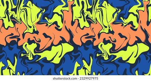 Colorful Seamless abstract marble pattern illustration in vector, Liquid marble mood high contrast color. Design for fashion, wallpaper, web, wrapping, and all prints.