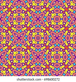 Colorful seamless abstract pattern. Ornamental, mosaic vector background. Suitable for textile, tile, fashion, package.