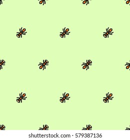 Colorful seamless ant pattern. Repeating vector illustration.