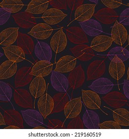 colorful seamless autumn pattern. background with leaves