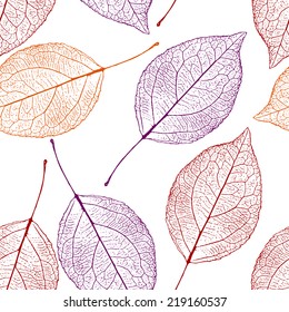 colorful seamless autumn pattern. background with leaves
