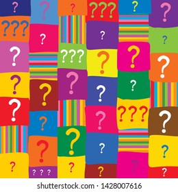 Colorful seamless background with question signs. Vector illustration 