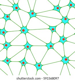 Colorful seamless biology or neuron cells pattern.