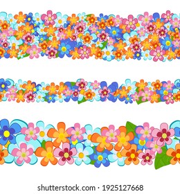 bordes coloridos y sin costura con flores diminutas para tu diseño