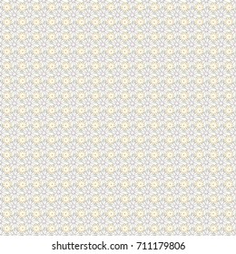 Colorful seamless botanic pattern, detailed flowers illustrations in beige colors. Doodle style, spring floral background. Vector flower pattern.