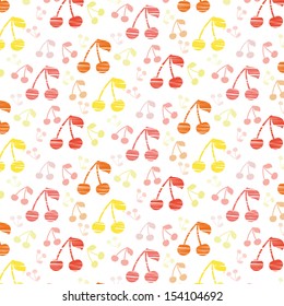 Colorful Seamless Cherry Background, vector