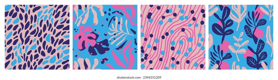 Colorful Seamless Classic Organic Shape Vector. Hippie Seamless Abstract Graphic Decor, Seamless Wallpaper. Orange Repetitive Nature Artistic Ornament Backdrop. 
