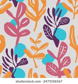 Colorful Seamless Color Natural Artwork Design. Green Endless Fashion Garden Decor, Seamless Vector. Black Repetitive Creative Flora Ornament Wallpaper. 
