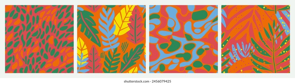 Bunte nahtlose zeitgenössische einfache Form Hintergrund. Pastell repetitive Dekoration Bio-Ornament, nahtlos gesetzt. Light Repeated Doodle Palm Lines Kollektion. 