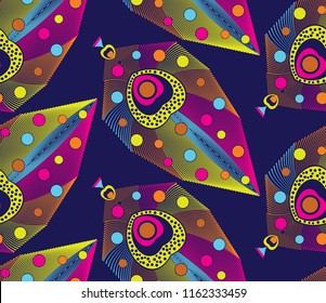 Colorful seamless creative peacock feather