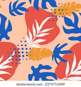 Colorful Seamless Creative Simple Style Art. Blue Repetitive Color Blossom Watercolor, Seamless Backdrop. Pink Endless Fashion Tree Scribble Design. 