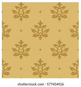 Colorful seamless damask ornate pattern. Vector image.