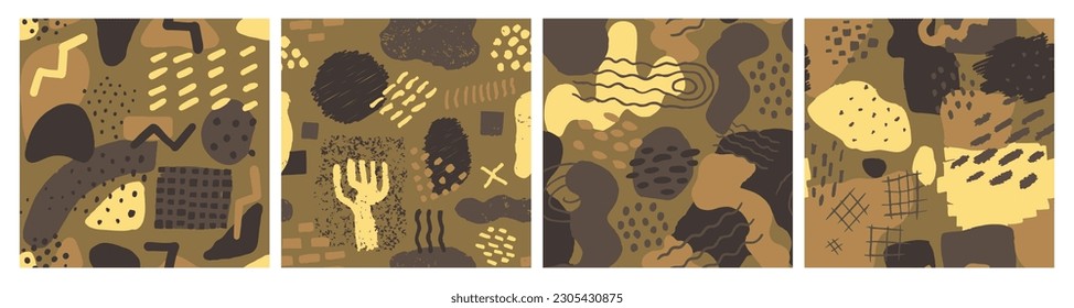 Colorful Seamless Decoration Beautiful Lines Blob. Bright Repetitive Color Isolated Surface, Seamless Wallpaper. Dark Continuous Elegant Decorative Ornament Cover