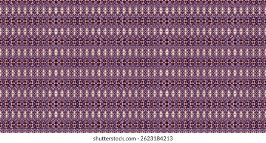 Colorful Seamless Decorative Pattern with Blue Accents