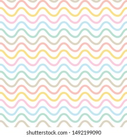 Colorful Seamless doodle Lines Pattern. Abstract Freehand Background Design, Vector illustration