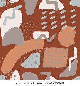 Colorful Seamless Doodle Modern Scribble Paper. Bright Repetitive Creative Simple Illustration, Seamless Wallpaper. Black Seamless Grunge Geometric Element Pattern