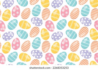 colorful seamless easter eggs pattern - vector illustration