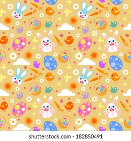 Colorful seamless Easter pattern