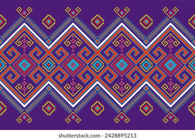 Colorful seamless ethnic pattern for textile, fabric, embroidery, element, fashion, backdrop, carpet, decoration.