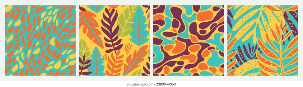 Colorful Seamless Fashion Artistic Lines Collection. Hippie Continuous Creative Jungle Shape, Seamless Texture. Pink Repetitive Summer Flora Invitation Design. 
