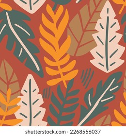 Colorful Seamless Fashion Spring Style Pattern. Blue Seamless Summer Tropic Illustration, Seamless Design. Vivid Endless Contemporary Graphic Textile Vector. 