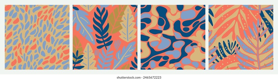 Colorful Seamless Fashion Trendy Lines Backdrop. Pastel Endless Color Organic Element, Seamless Background. Orange Seamless Summer Retro Ornament Vector. 