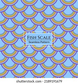 Colorful seamless fish scales pattern. Beautiful oriental ornament. Design for fabric, textile, wallpaper and wrapping. Vector