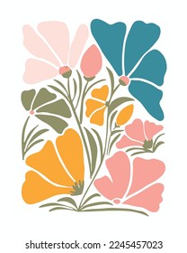 colorful seamless floral modern illustration summer and spring pattern