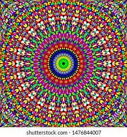 Colorful seamless floral mosaic mandala pattern wallpaper - bohemian abstract vector background illustration